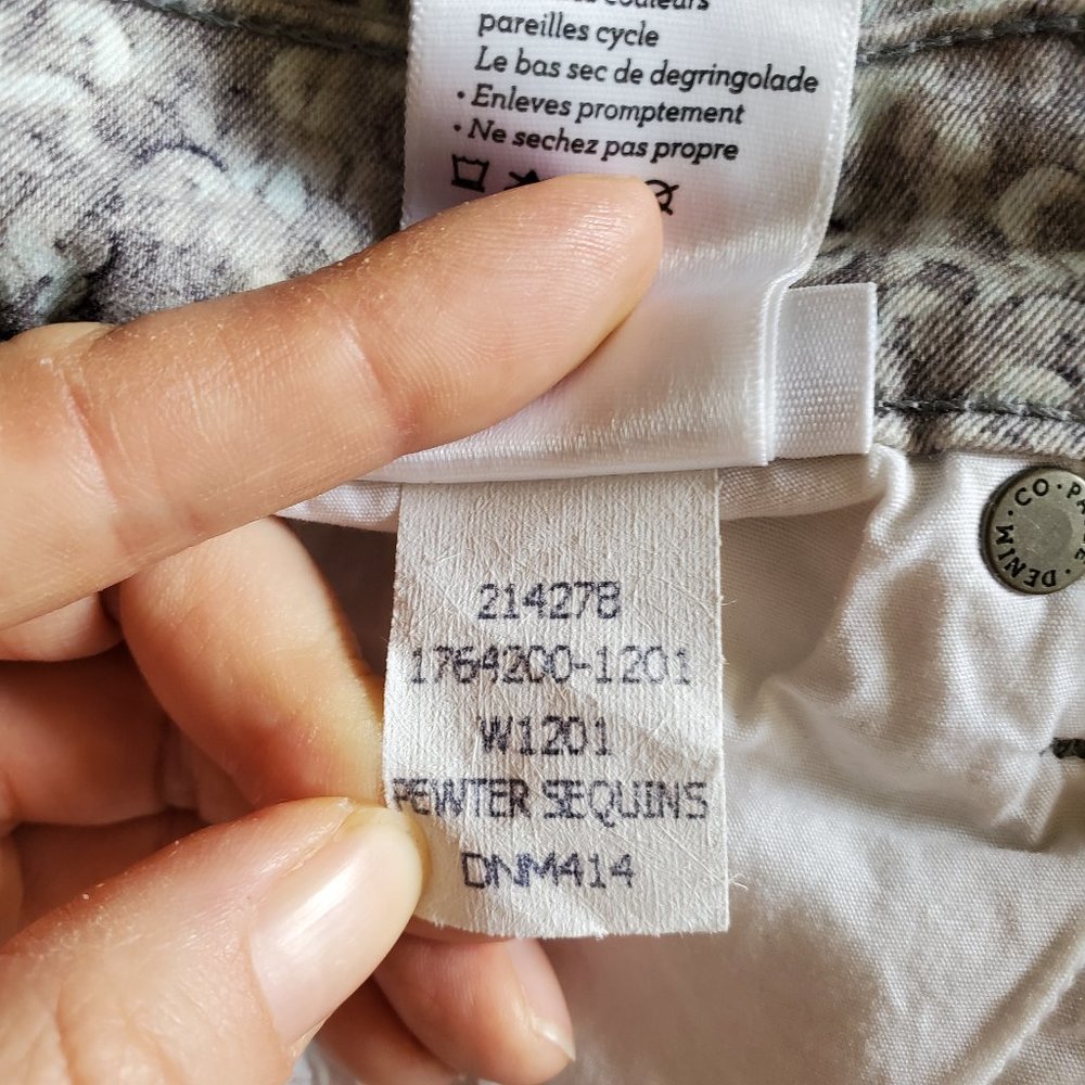 PAIGE Verdugo Ankle Skinny Jeans in Pewter Sequin Size 27 LIKE NEW - Picture 13 of 16